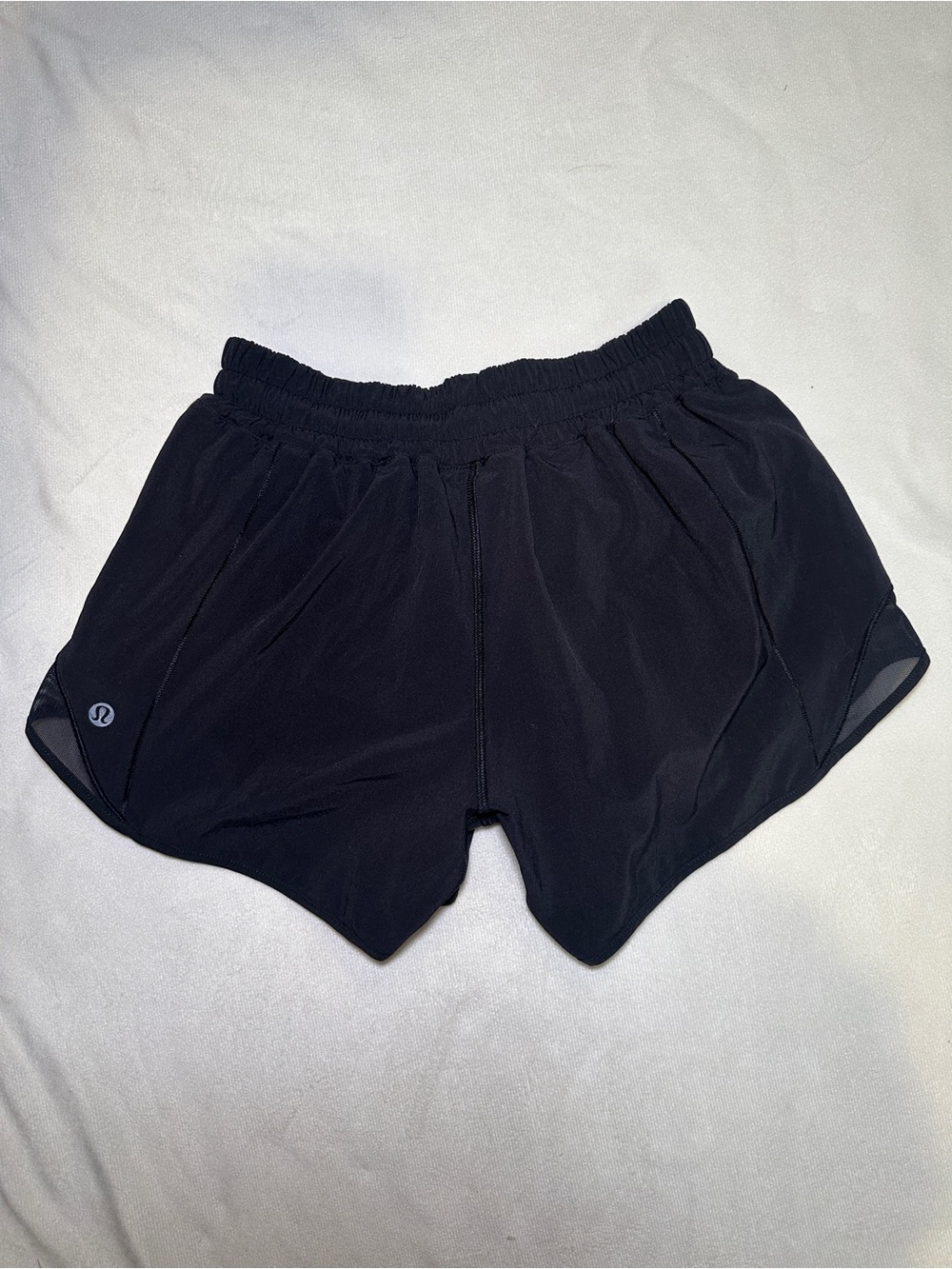 Lululemon Black Lined Running Shorts Size 4 Reflective Athletic Workout